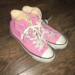 Pink high top converse